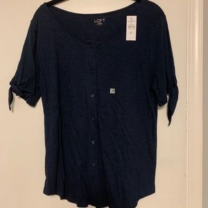 NWT LOFT tie-sleeve top